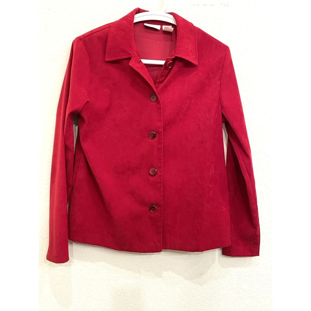 Vintage Traditions Women's Red Jacket Blazer Small Office Career Grunge Velvet